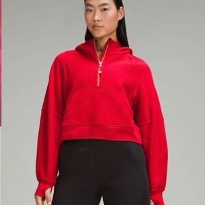 Lululemon Red Cropped Oversized Sweatshirt